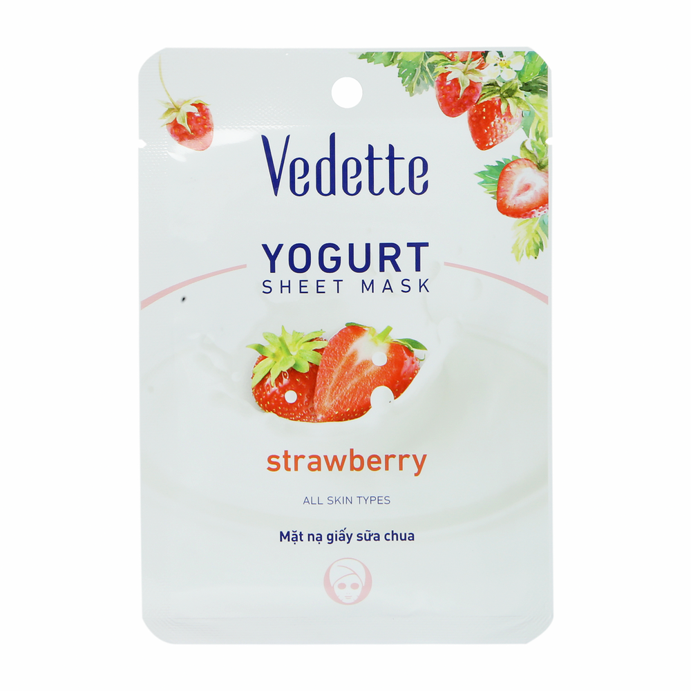 Mặt Nạ Giấy Sữa Chua Vedette Dâu Tây 22ML