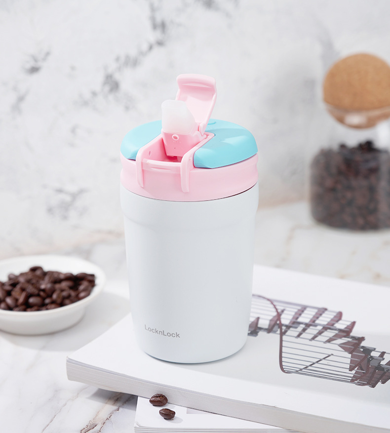 Bình giữ nhiệt LocknLock LHC4290 LHC4298 thép 316L, Hàng chính hãng, 320 - 430ml, nắp bật hai chiều, có ống hút - JoyMall