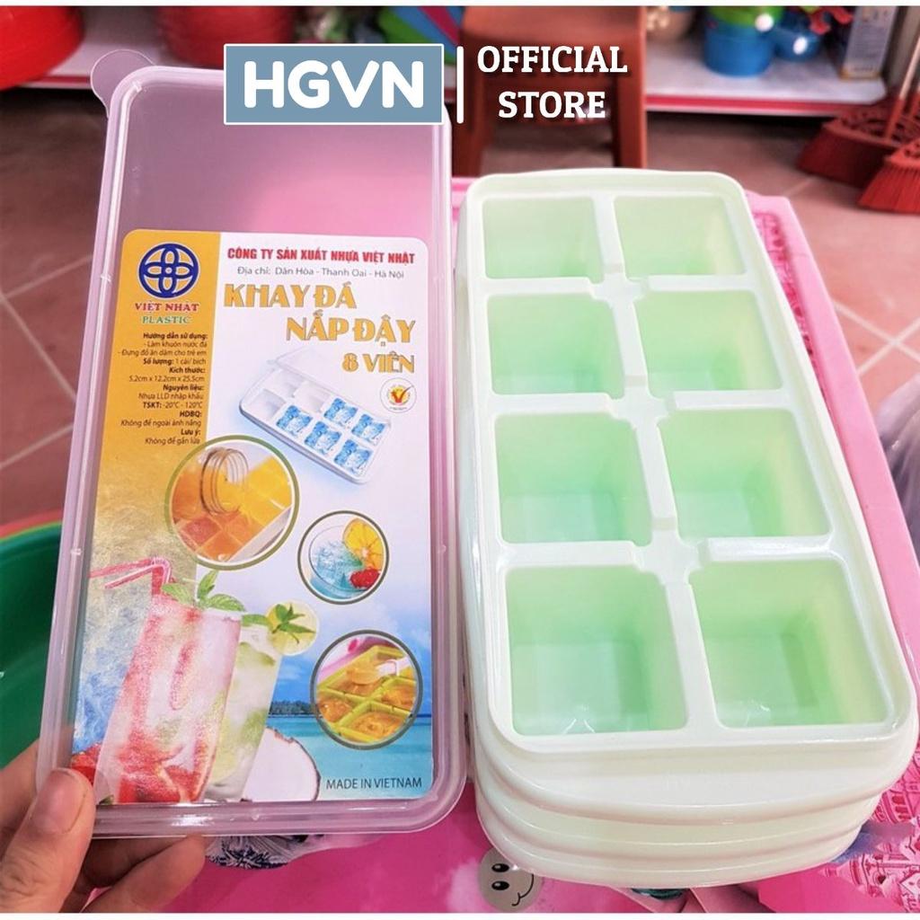 Set 3 Khay Làm Đá Có Nắp Nhựa Việt Nhật (Loại 8 Viên)