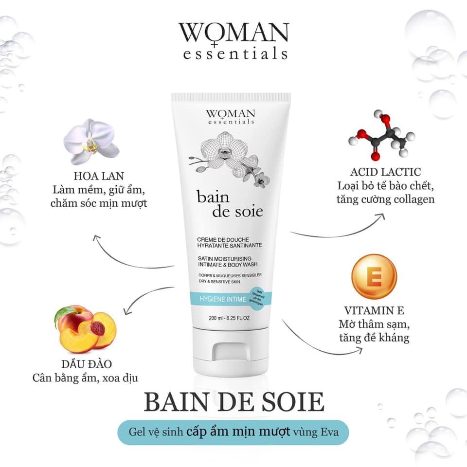 Gel Bain De Soie Woman Essentials - Vệ sinh và dưỡng ẩm vùng kín phụ nữ 200ml