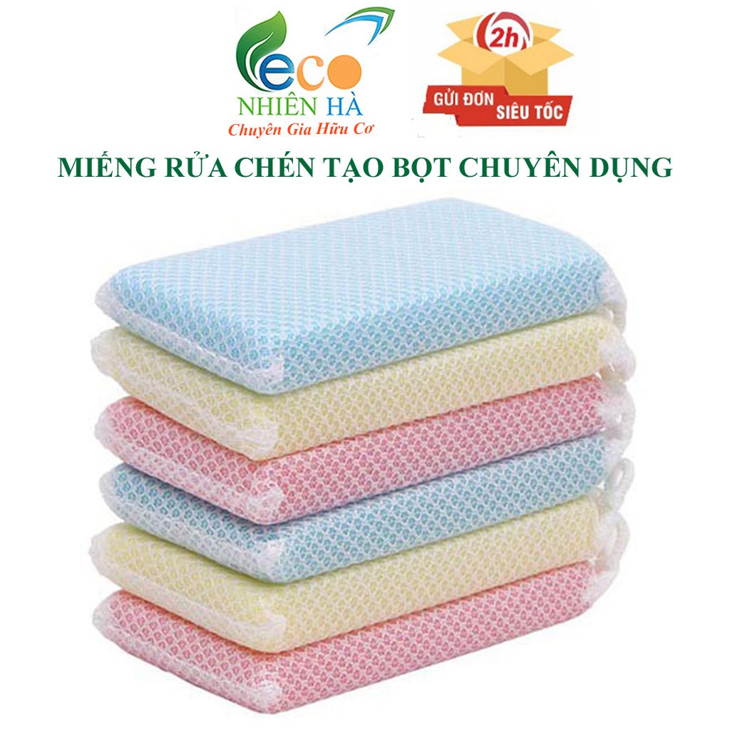 Miếng rửa chén tạo bọt chuyên dụng, miếng rửa bát mút xốp, rửa sạch cốc chén hiệu quả