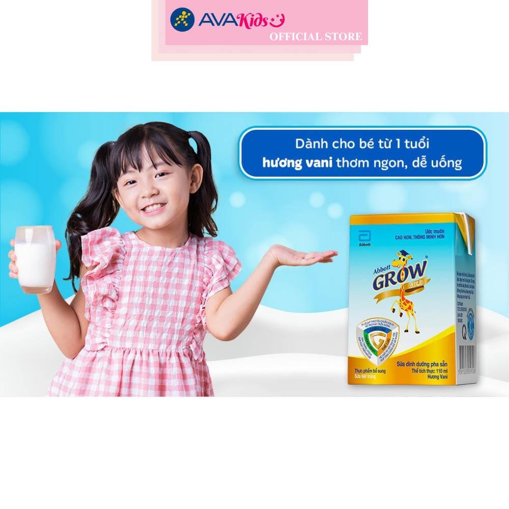 Thùng 48 hộp sữa pha sẵn Abbott Grow Gold hương vani 110 ml (từ 1 tuổi)
