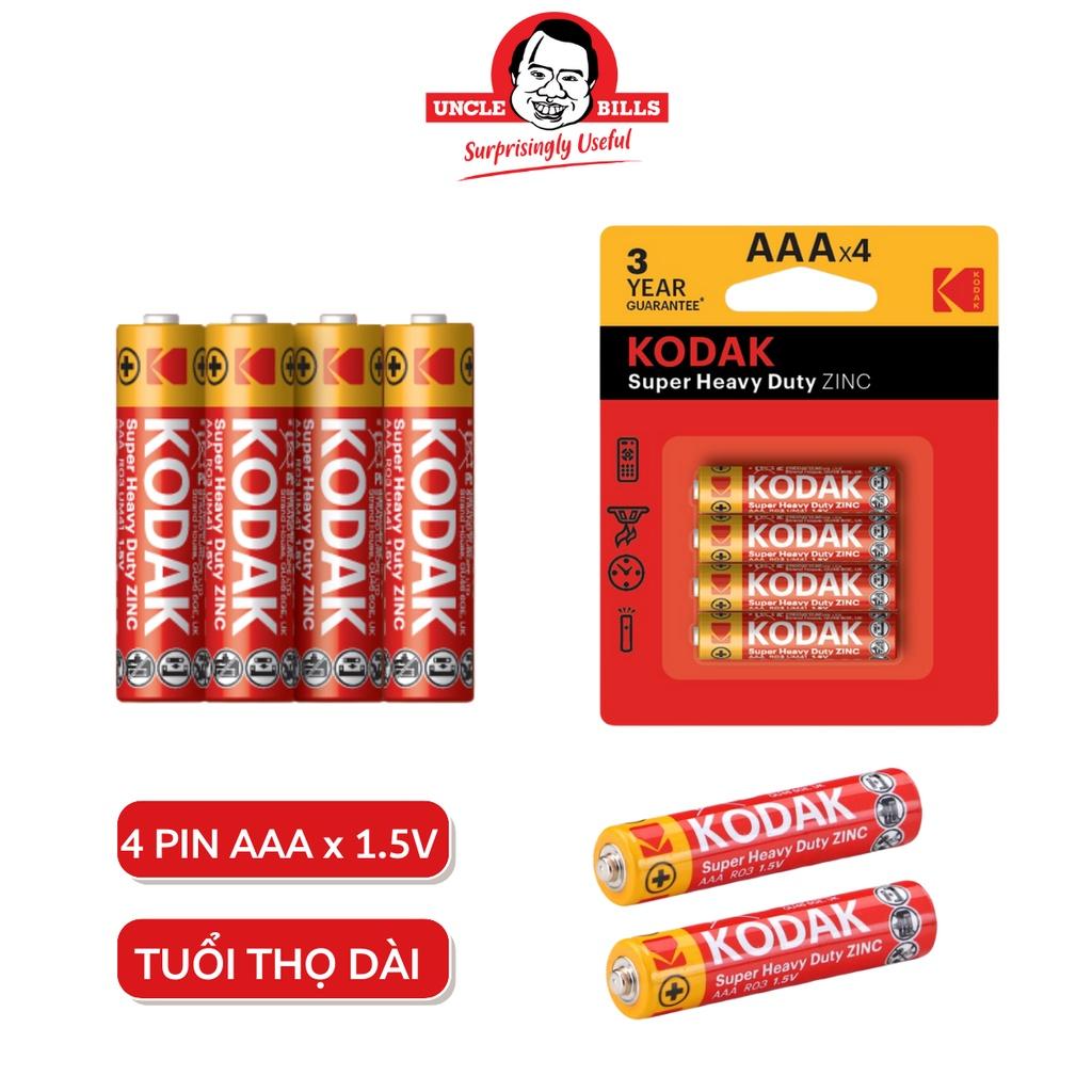 Bộ 4 Pin tiểu Kodak Alkaline AAA điện thế 1.5V Uncle Bills IB0120