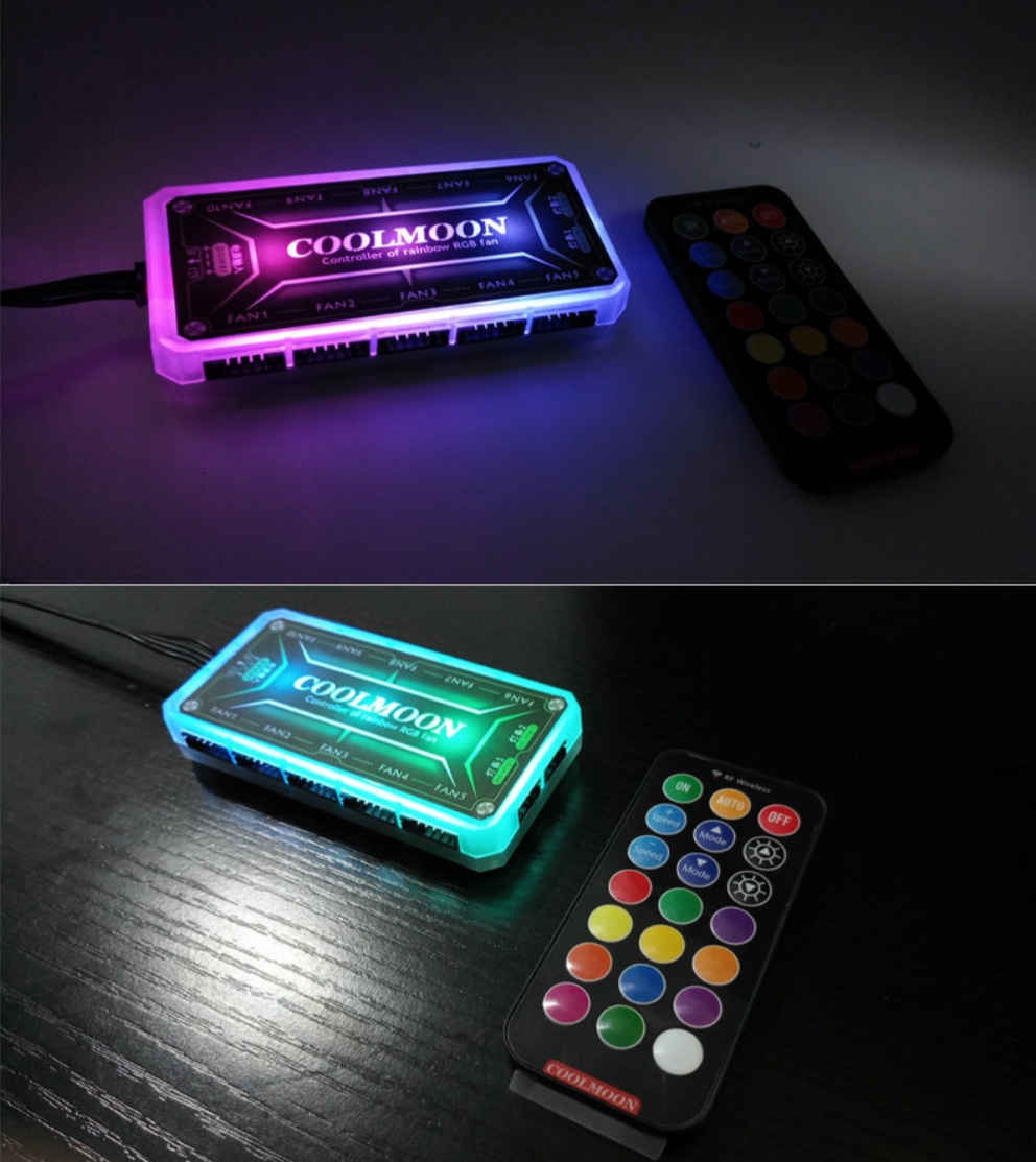 Quạt tản nhiệt máy tính, Fan Led, Fan case RGB đồng bộ màu với Hub Coolmoon, Phiên bản Diamond - Hàng nhập khẩu