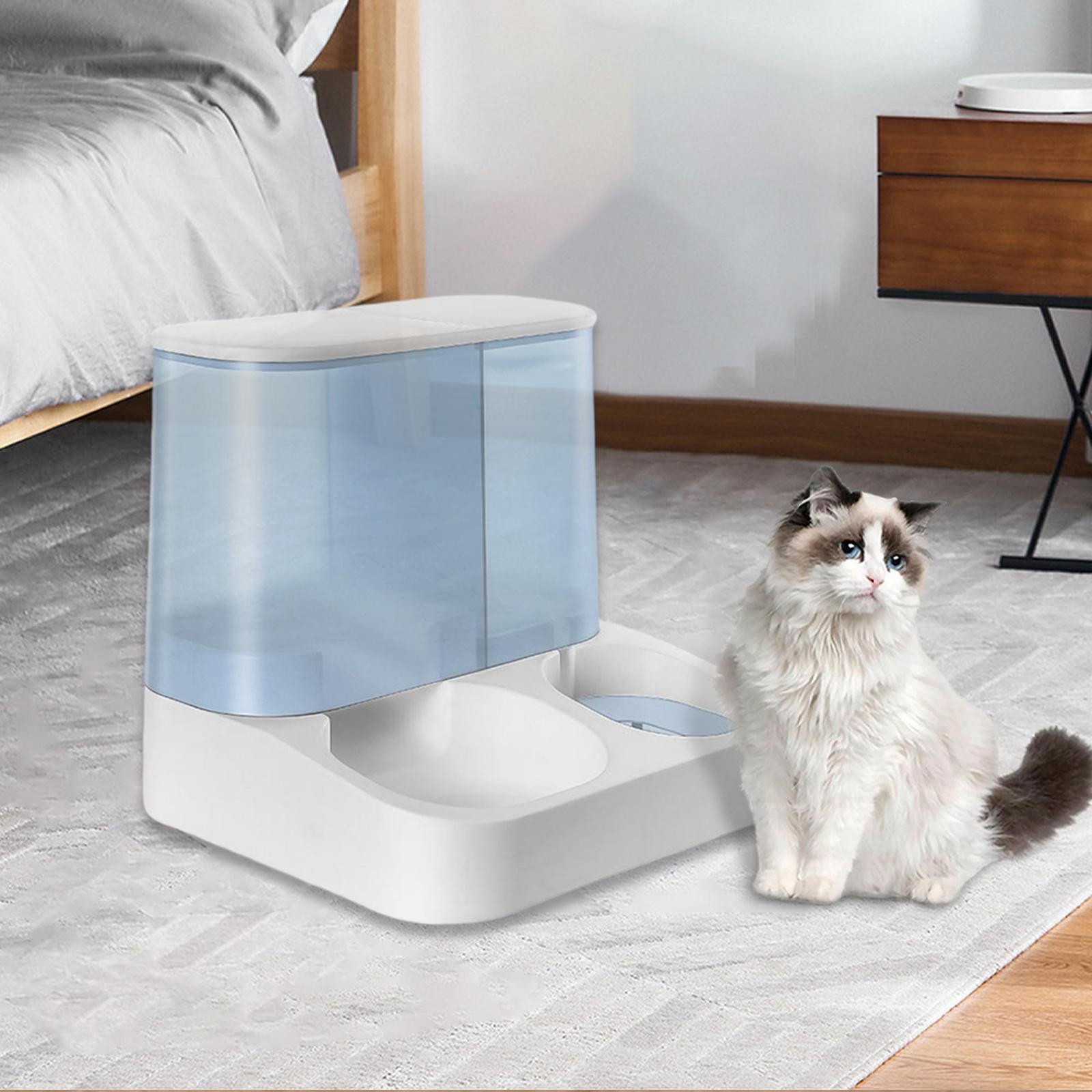Automatic Feeder Cat Food and Water Dispenser Anti Skid Bottom Pet Food and Water Dispenser 2 in 1 Pet Dispenser for Kitten Puppy