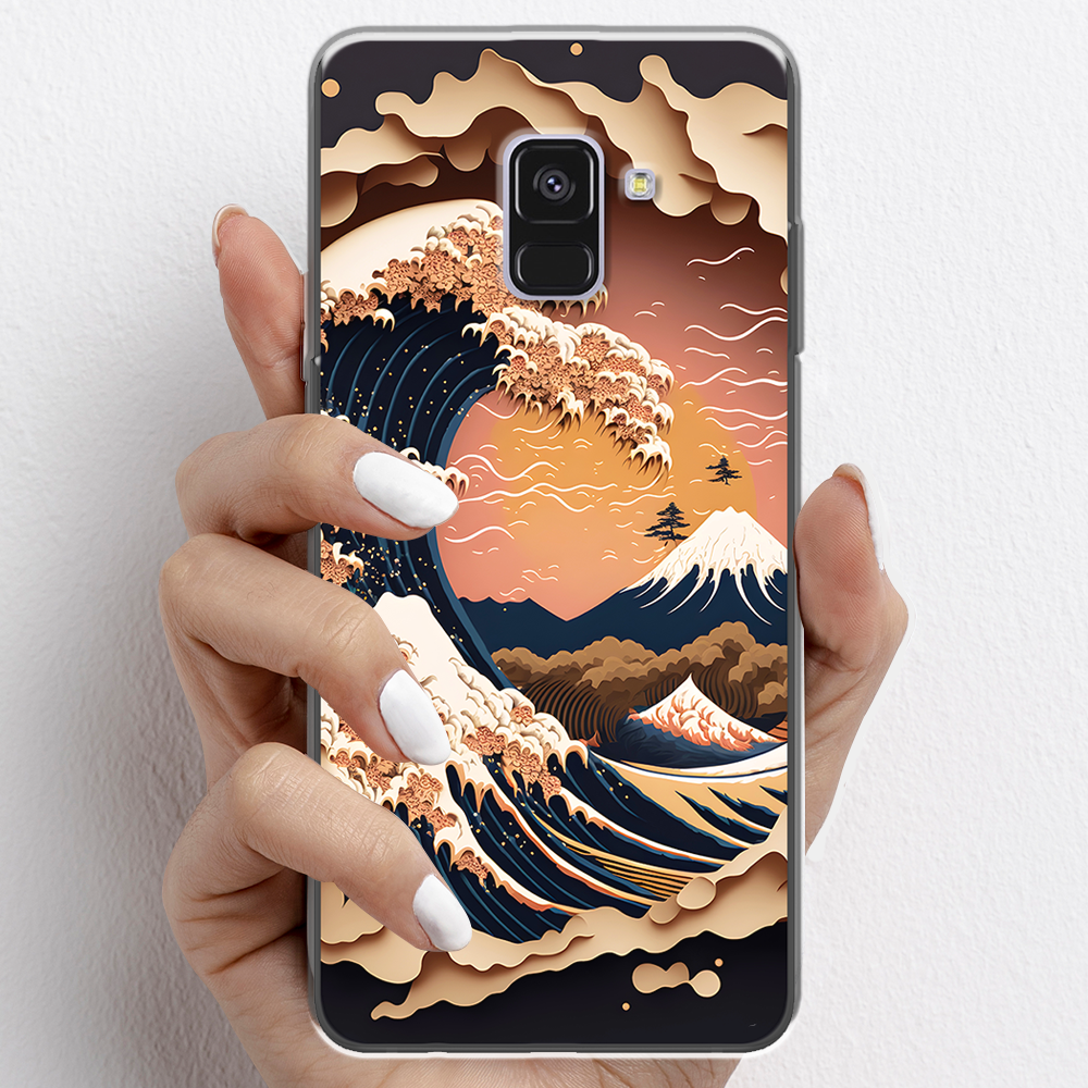 Ốp lưng cho Samsung A8 2018, Samsung A8 Plus nhựa TPU mẫu Sóng biển