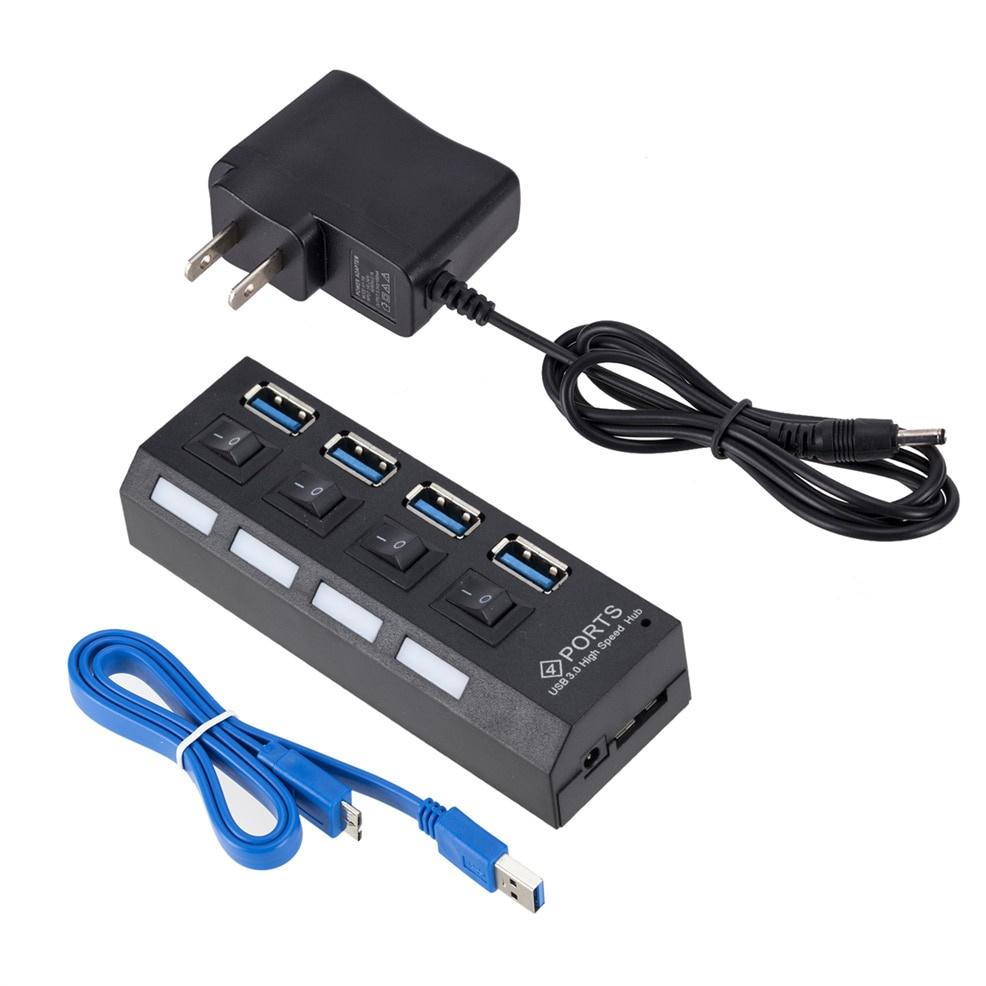 4 Port USB HUB Multi USB 3.0 Splitter 5.0Gbps High Speed Converter Adapter with on/off Switch For MacBook PC Notebook