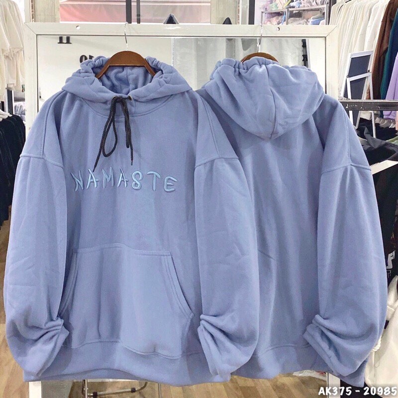  Áo Hoodies nỉ ngoại tay phồng cánh dơi Unisex thêu chữ thời trang TiH030