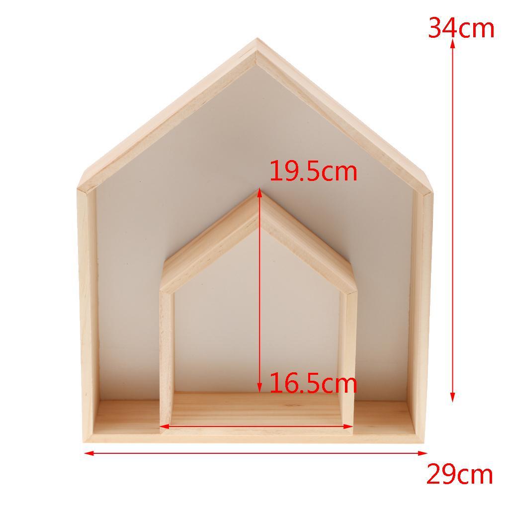 Fantasy Floating Wall Shelf Storage Shelves Hut Shaped Wooden Home Decor
