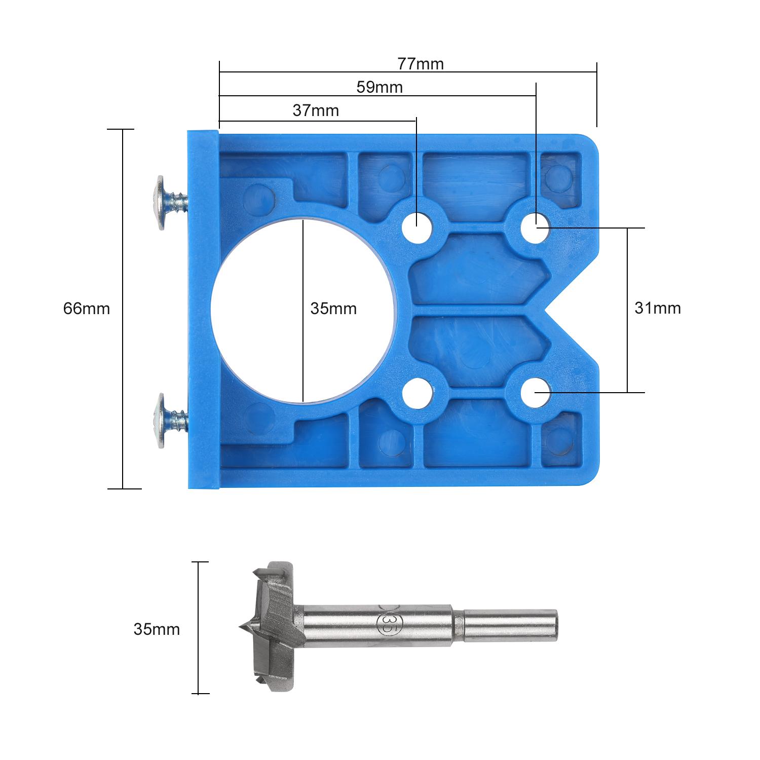 35mm Hinge Drilling Jig Concealed Guide Hinge Hole Drilling Guide Locator Carpentry Woodworking Hole Opener Door Cabinet