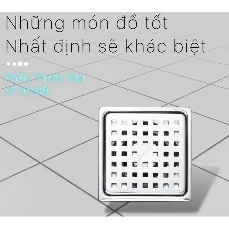 ST1010B - Phễu thu, phễu thoát sàn inox 304, phi 60, 100x100mm