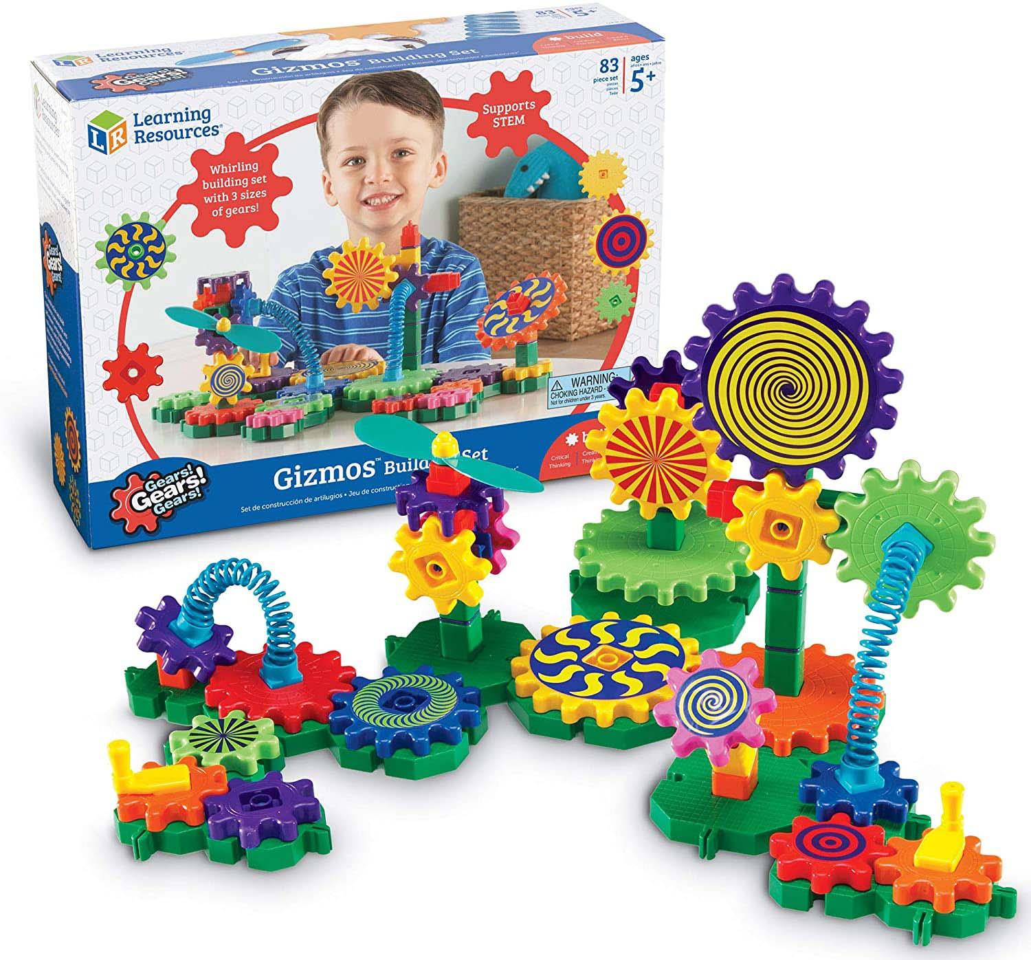 Learning Resources Đồ chơi xây dựng bánh răng cưa Gizmo - Gears! Gears! Gears! Gizmos Building Set