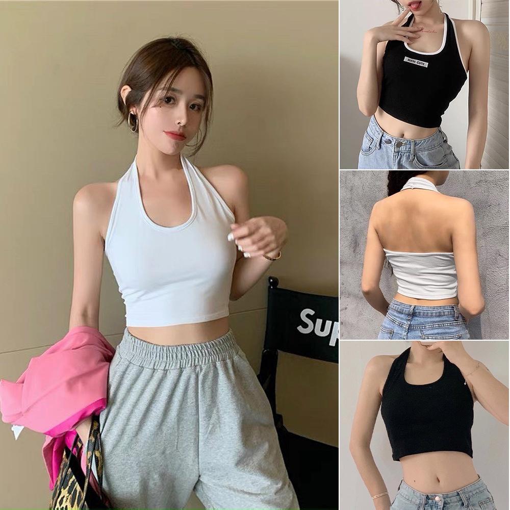 Áo croptop cổ yếm hở lưng chất borip siêu mềm siêu ôm dáng tôn body sexy A5135