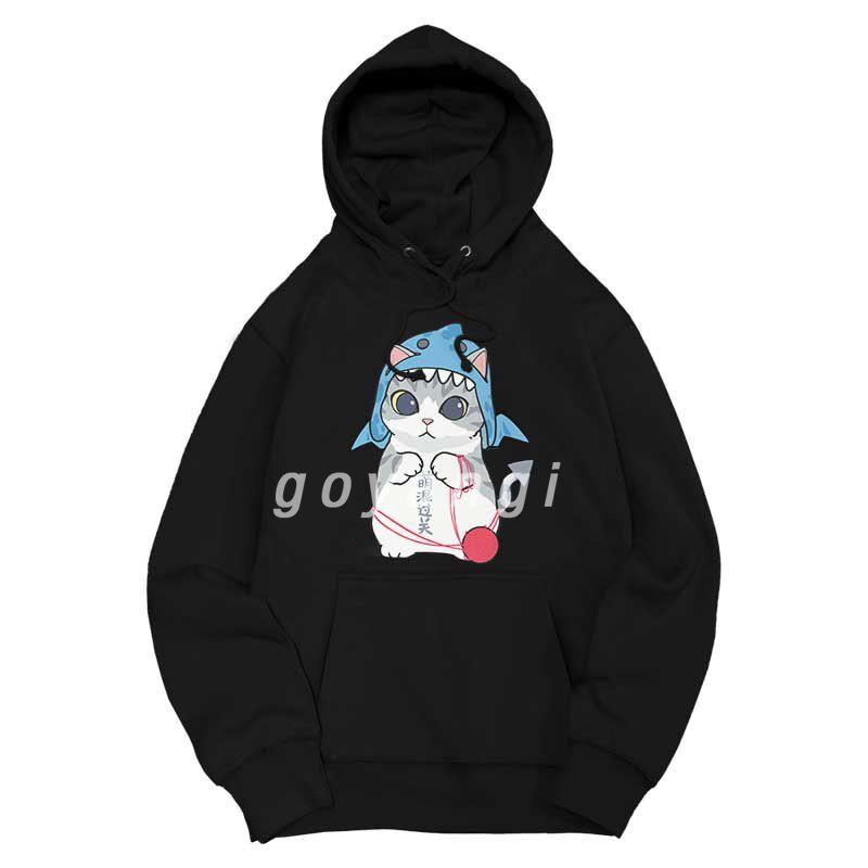 Áo hoodie goyangi Khủng long mặt mèo oversize phong cách hàn quốc