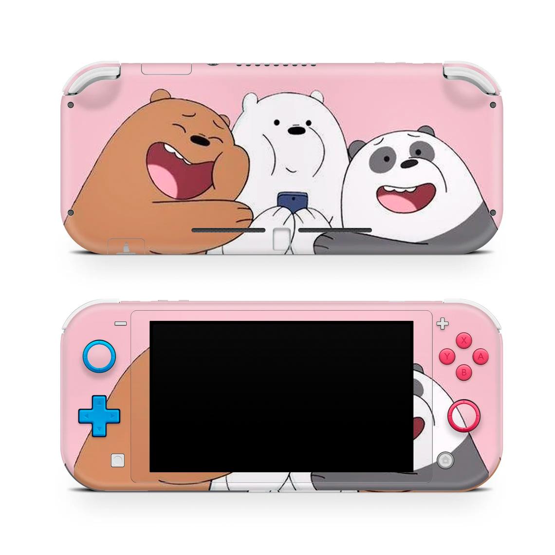 Skin decal dán Nintendo Switch Lite mẫu Pink Bears (dễ dán, đã cắt sẵn)