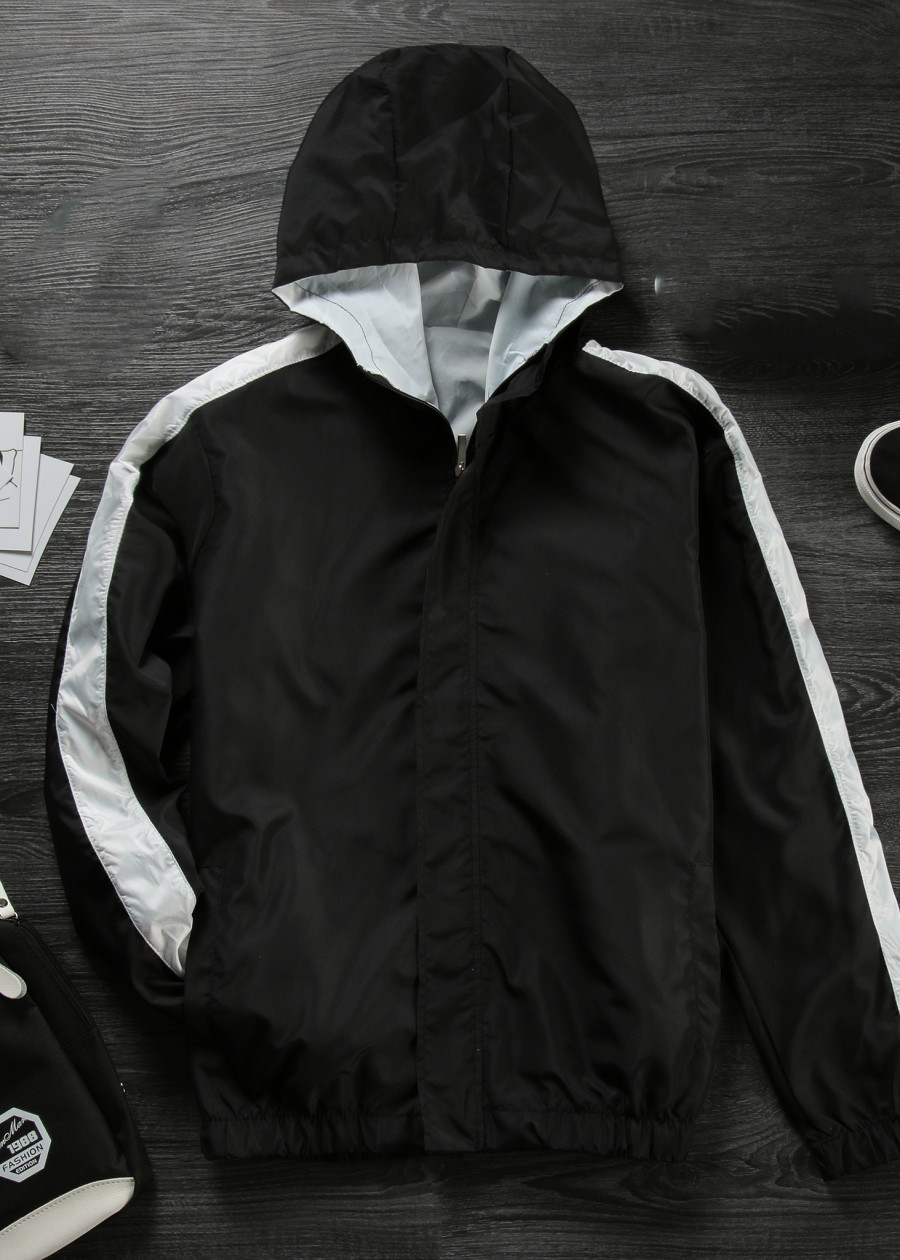 Áo Khoác Dù Mũ Trùm Sọc Tay - N95