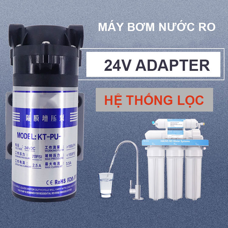 Máy bơm áp lực phun sương lọc nước 24V 114L 300G