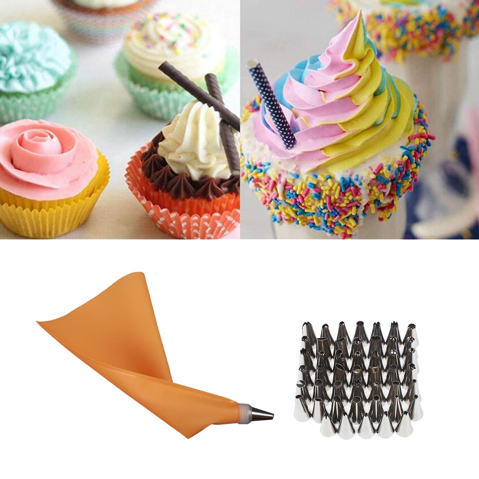 50 Pieces Cake Decorating Tools 1 Pieces Piping Bags 48 Pieces Cake Decorating Tips 1 Pieces Cake Couplers for Baking Cake Cookies Chocolate Decors