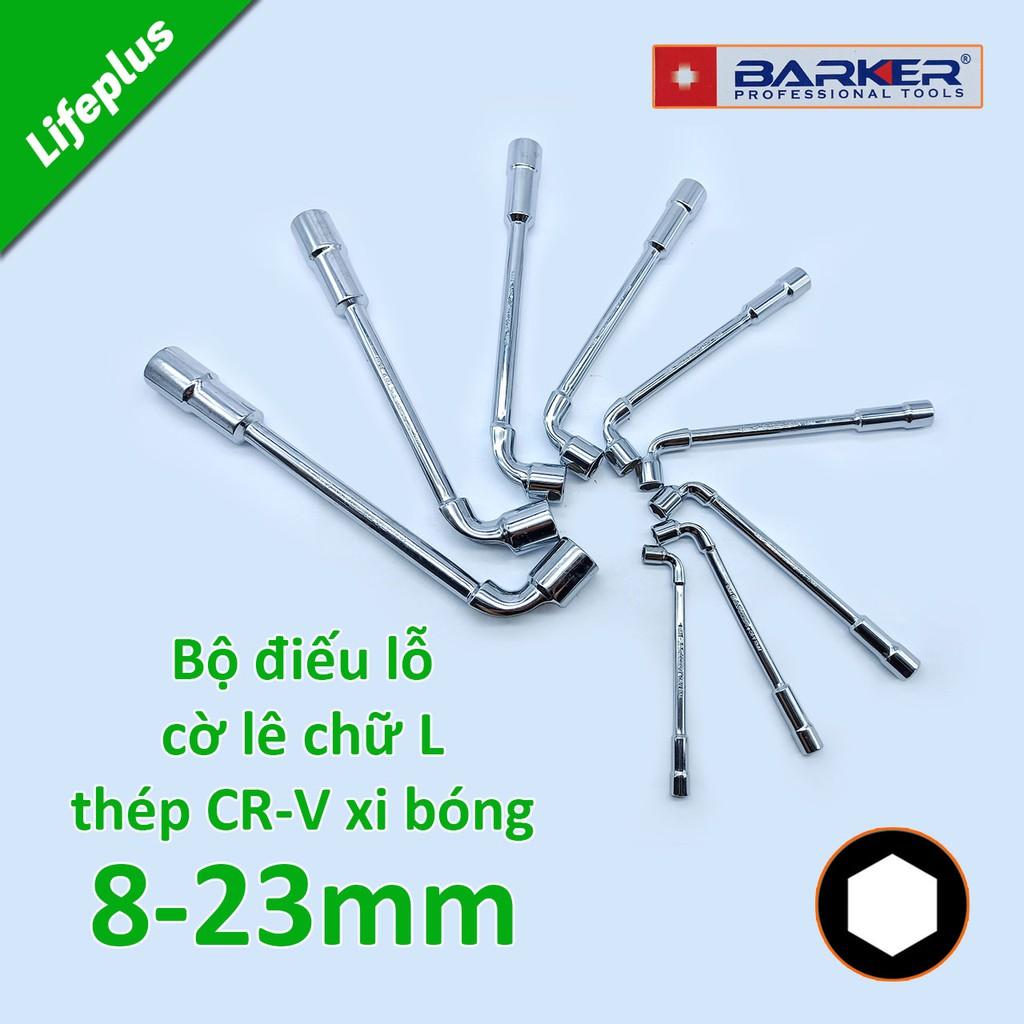 Khóa Ống điếu 2 đầu - tay vặn chữ L có lỗ sửa xe Barker size tùy chọn