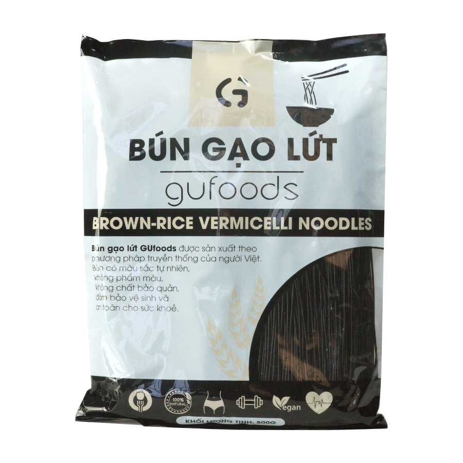 Bún gạo lứt ăn kiêng GUfoods - Dai ngon, Kết hợp đa dạng món, Eat clean, Thực dưỡng, Thuần chay