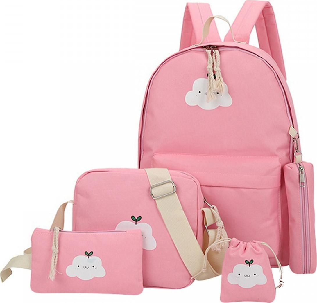 Set 5 món balo du lịch tiện ích họa tiết đám mây xinh