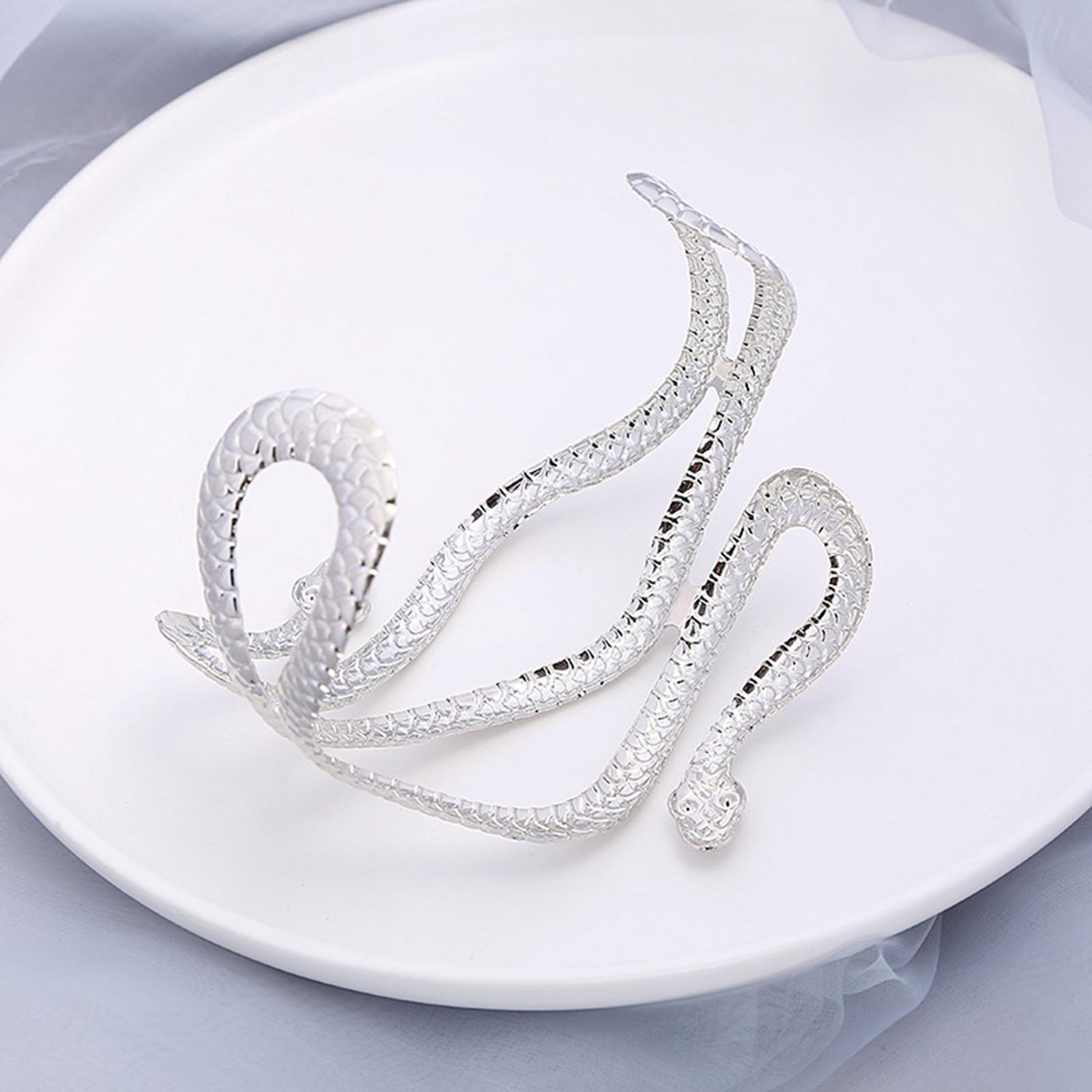 Gold&Silver Upper Arm Cuff Adjustable Snake Punk Armlet Bangle Jewelry