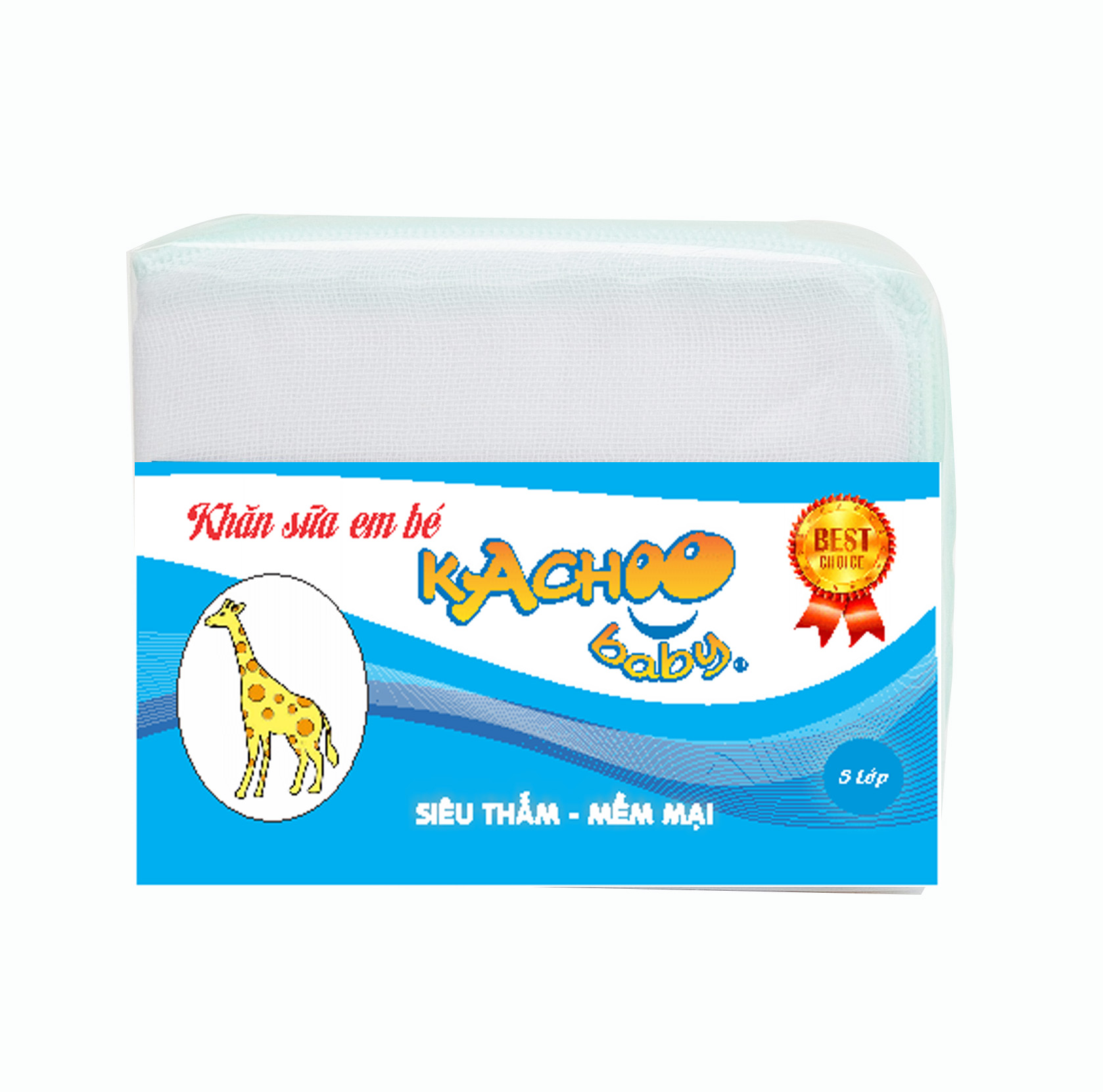 Khăn sữa 3 lớp KACHOOBABY (26x31cm)10 khăn để thay đổi, dùng để lau mặt, quàng cổ, thấm sữa, tắm bé