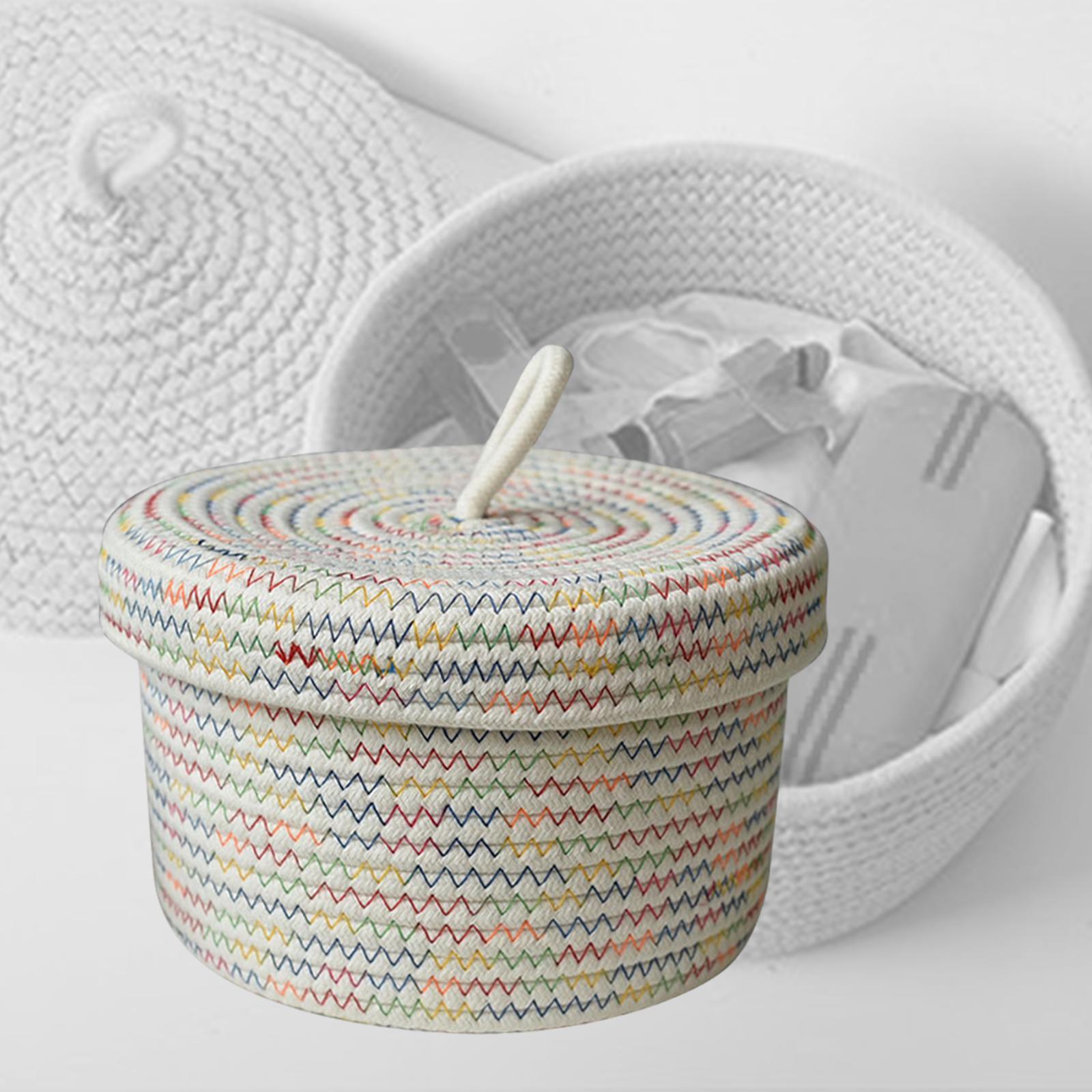 Storage Basket Bins, Shelf Baskets with Lids Organizing Gifts Toys Jewelry