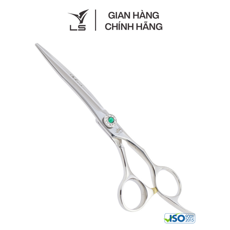 Kéo cắt tóc LS lưỡi thẳng quai offset vênh đỡ ngón cố định FA63/6.25