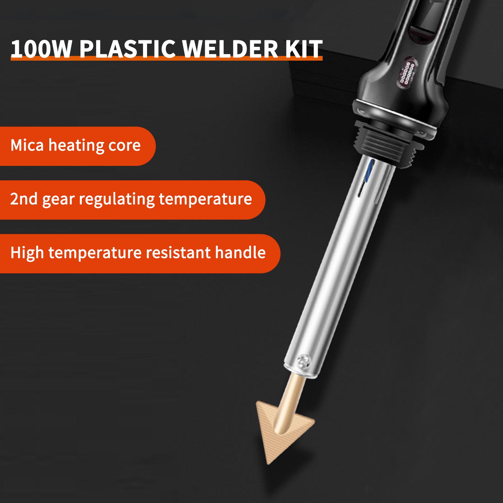 100W Plastic Welding kit,2-in-1 Plastic Welder and Soldering Iron Gun, 3-Speed Temperature Control Soldering Iron Gun For Bumper Kayak Repair Rework Station Heat Repair Tool Electric Soldering