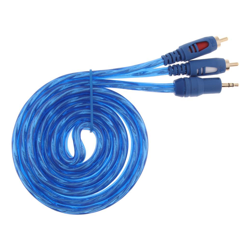 1.5m/5ft 3.5mm 1/8" Male to 2 Male RCA Jack Adapter Audio Y Cable Splitter