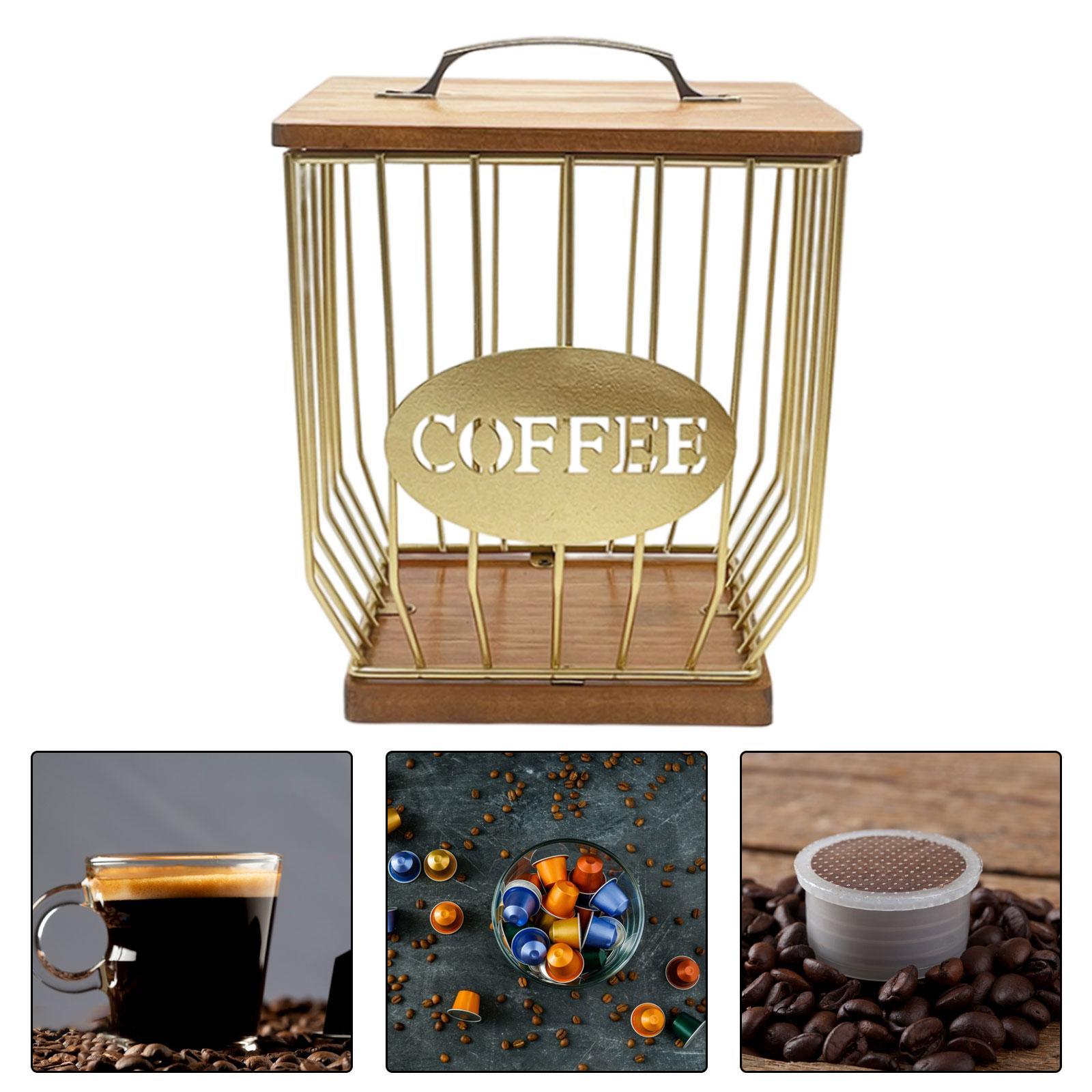 Coffee Pod Holder Coffee Pod Container Organizer Cup Metal Coffee Bar Accessories Coffee Pod Basket for Kitchen Countertop Espresso Capsules