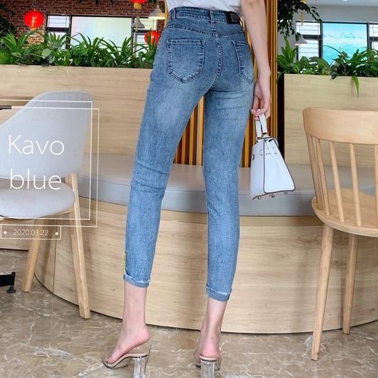 Quần Bò Nữ Skinny Dáng Ôm KAVO BLUE màu Bạc Co Giãn - M52