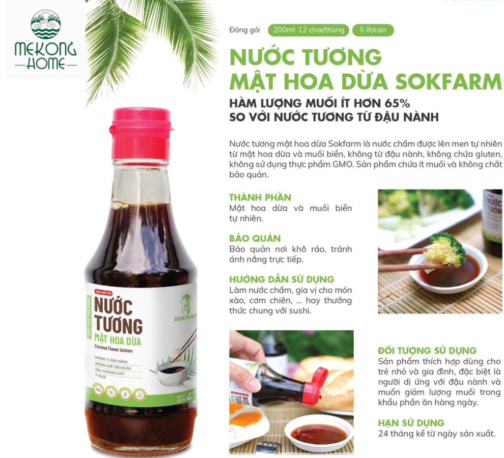 NƯỚC TƯƠNG MẬT HOA DỪA - 200ML - MeKong Home