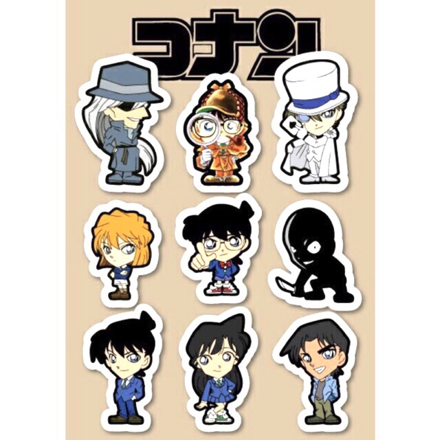 Sticker CONAN set 30 ảnh có ép lụa