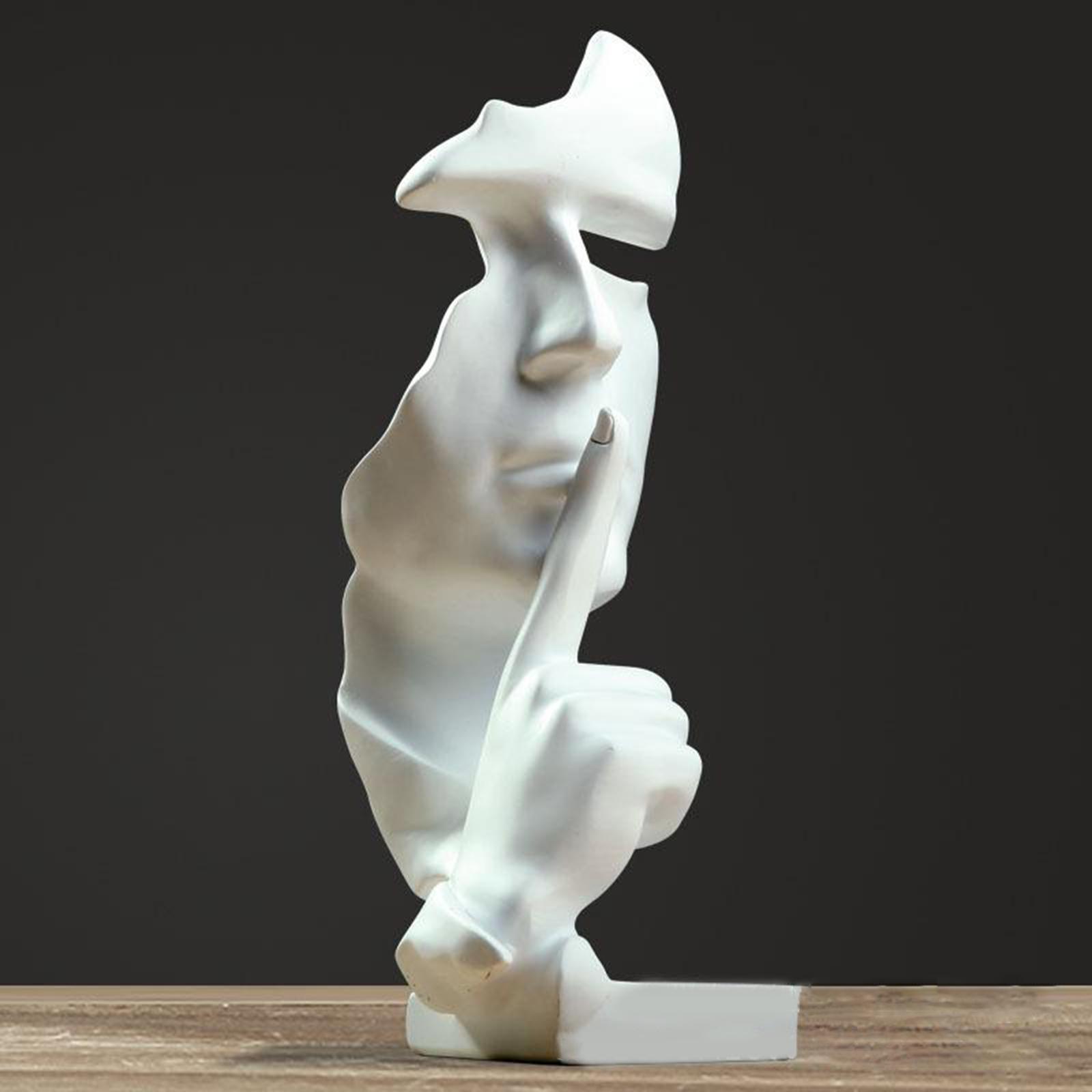 Silence is Golden Statue Thinker Sculpture Abstract Keep Silent