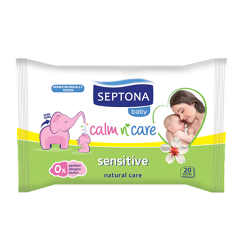 Khăn ướt cho bé SEPTONA Baby Wipes Travel dành cho da nhạy cảm 20 tờ