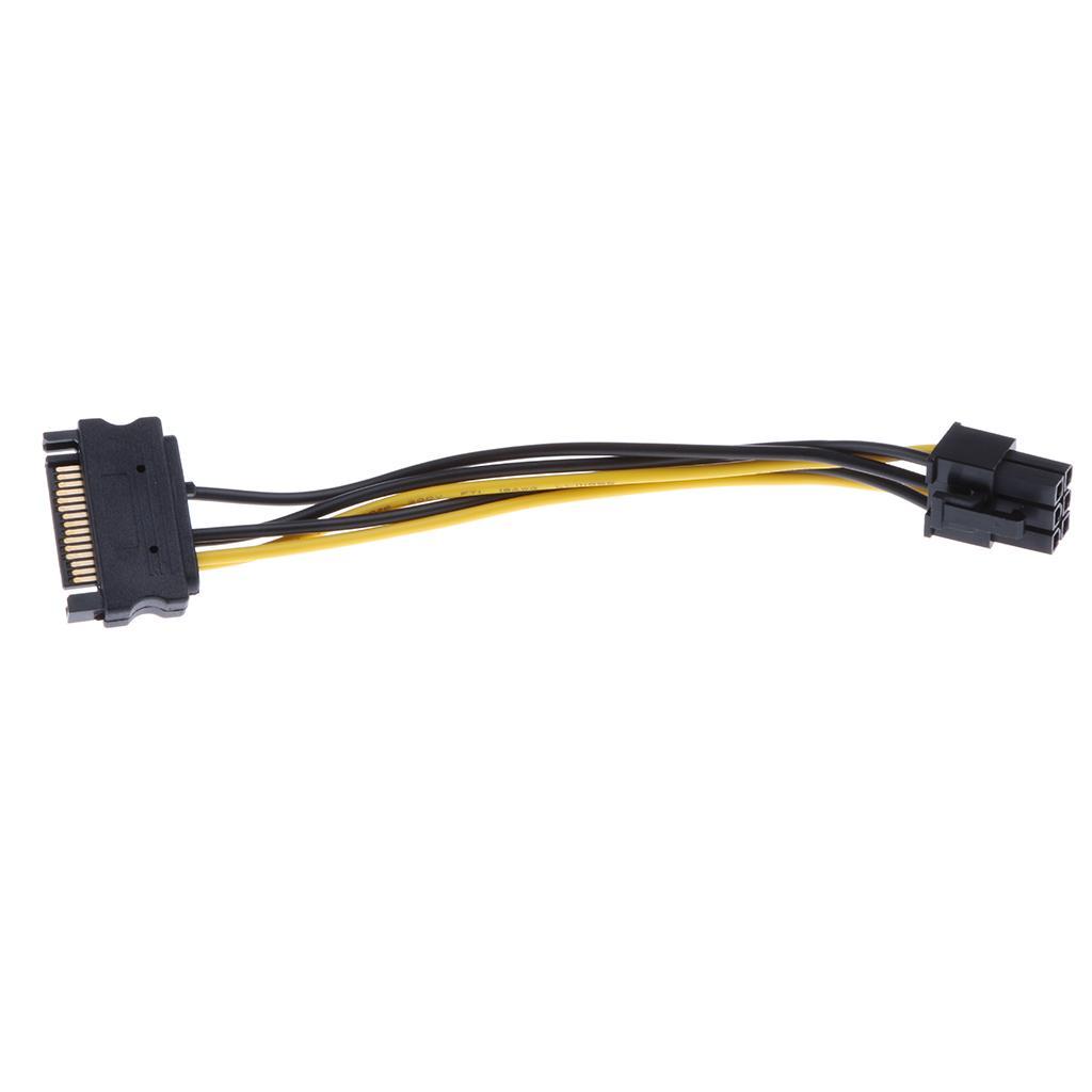 15pin  Power to 6pin PCIe Graphics Converter Power Cable for Video Card