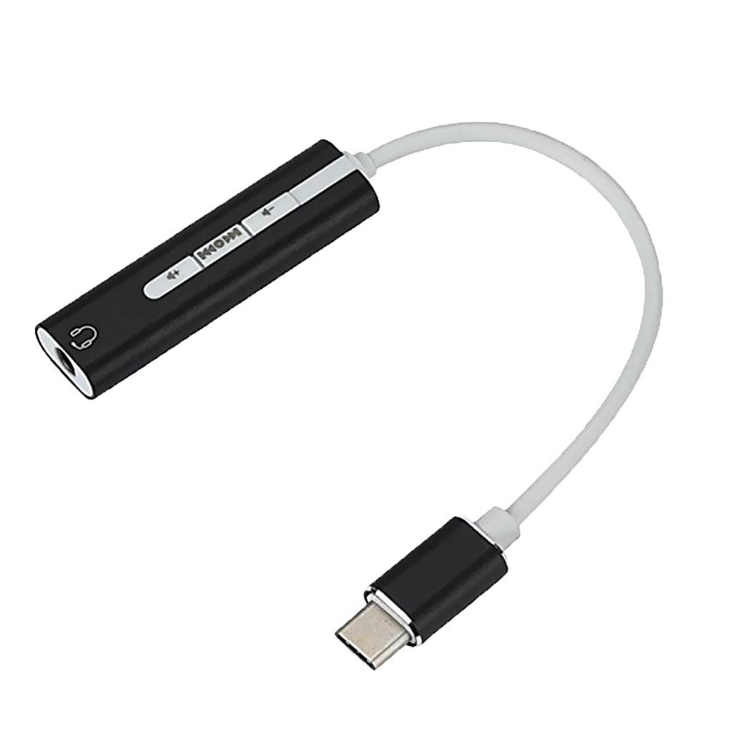 USB Type-C to Aux Audio 3.5mm Jack Headphone Microphone Adapter