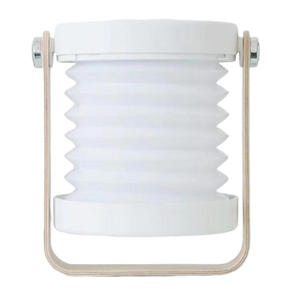Creative Wooden Handle Portable Lantern Foldable Charging Table Light White