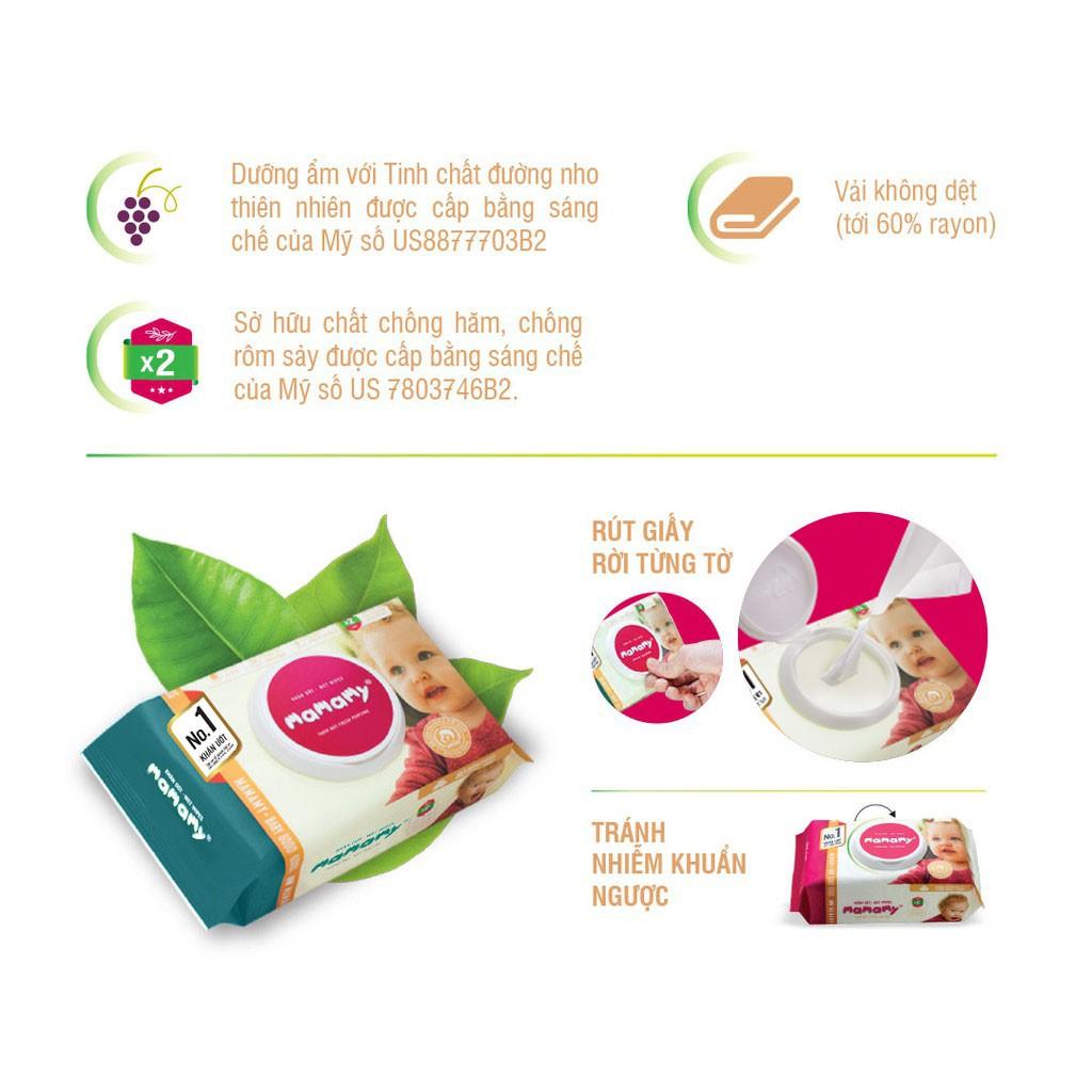 Combo 24 gói khăn ướt ngừa hăm, rôm sảy Mamamy 30 tờ/ gói kháng khuẩn, an toàn cho trẻ sơ sinh
