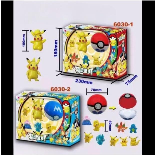 Mô Hình Pokemon, Hộp Các Nhân Vật Pikachu, Hitokage, Zenigame,...Đồ Chơi Dành Cho Các Bé,  Full Box