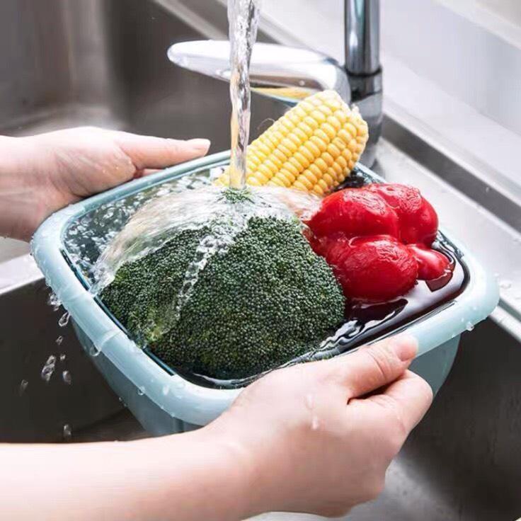 Bộ Thau Rổ Có Nắp Đậy Tiện Lợi