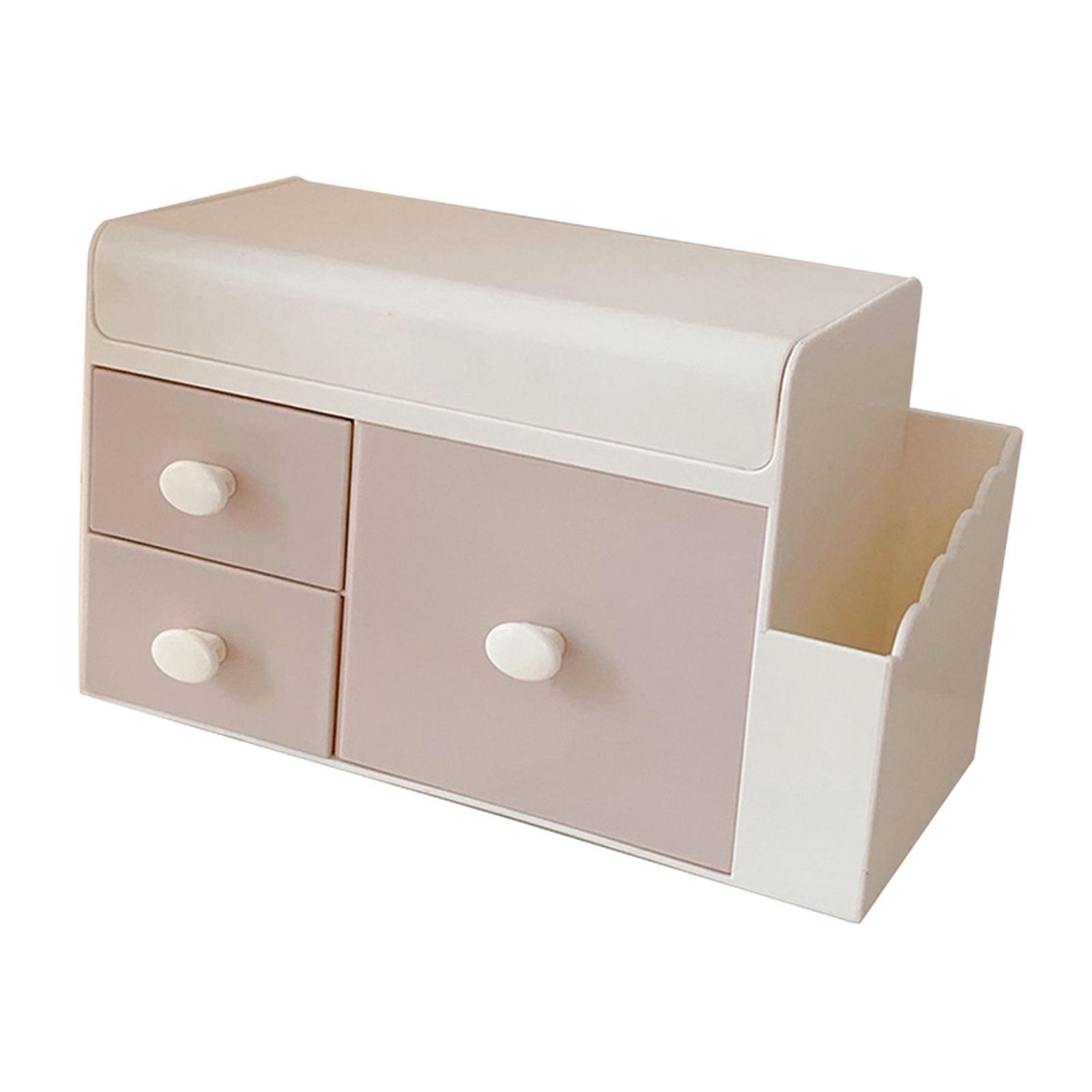 Cosmetic Storage Box Display Case with Drawer Makeup Brush Holder Makeup Organizer for Countertop