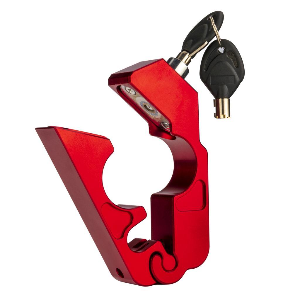 Red Motorcycle Lock Anti Theft Bicycle Handlebar Grip Lock for Scooters ATV Street Bike Dirt Bike Motorbike