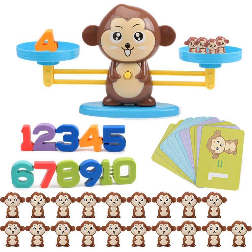 Đồ Chơi Montessori- Đồ Chơi Giáo Dục Thông Minh- Ếch/ Khỉ Cân Bằng Trọng Lượng Hỗ Trợ Trẻ Học Toán Và Phép Tính- Có kèm học liệu toán thông minh.