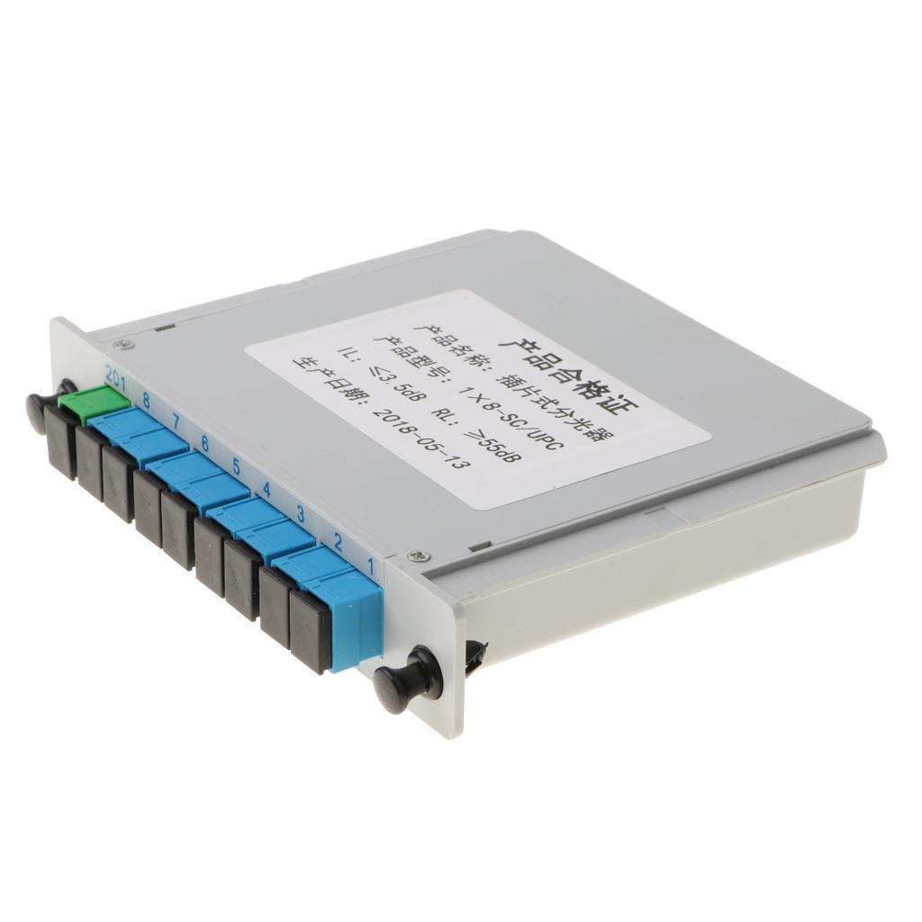1 to 8 SC / UPC Interface Inserting PLC Fiber Optical FTTH Splitter