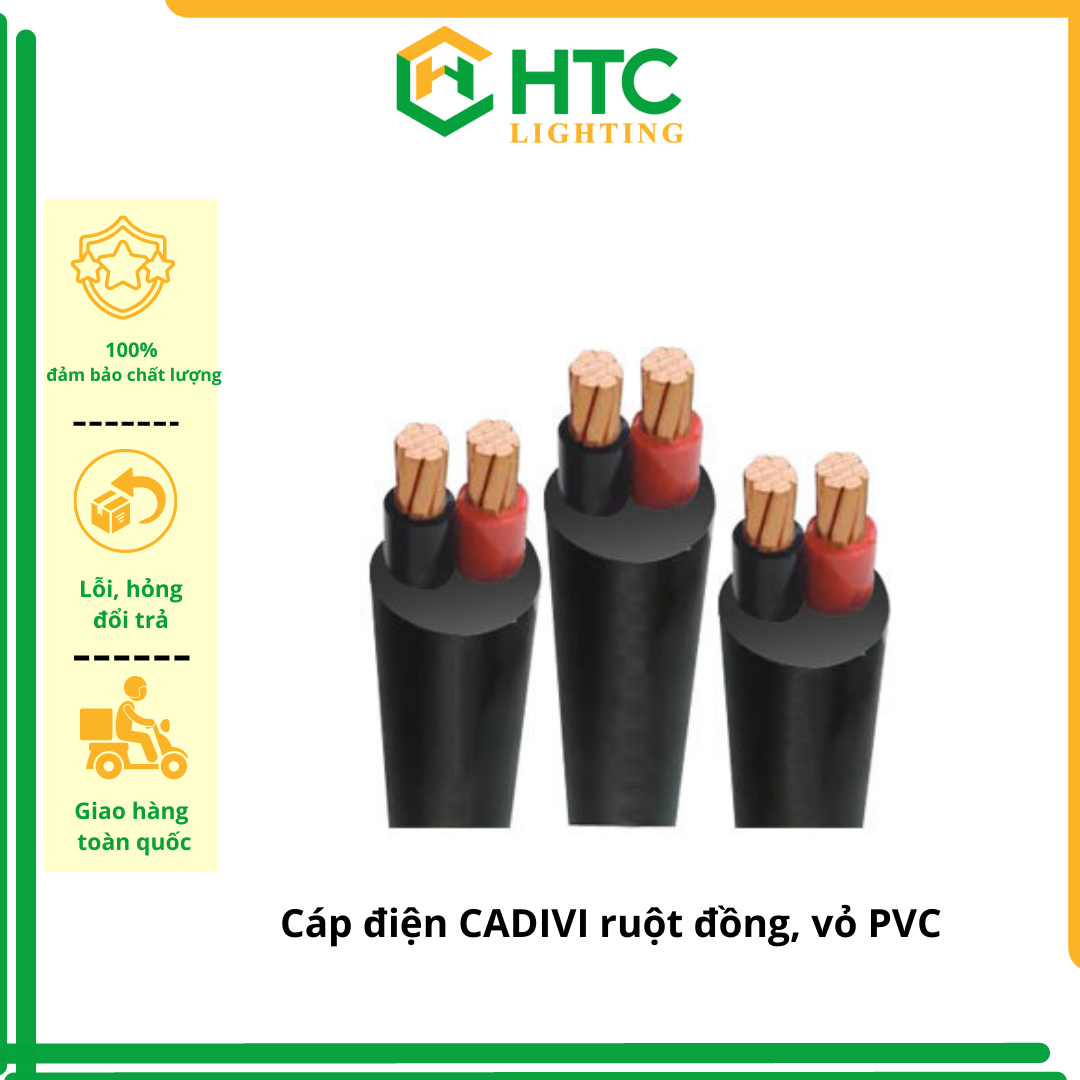 Dây Điện đôi có vỏ bọc PVC Cadivi CVV 2 x 1.5, 2.5, 4.0, 6.0, CVV 2x10 - Hàng chính hãng CADIVI - cuộn 100m