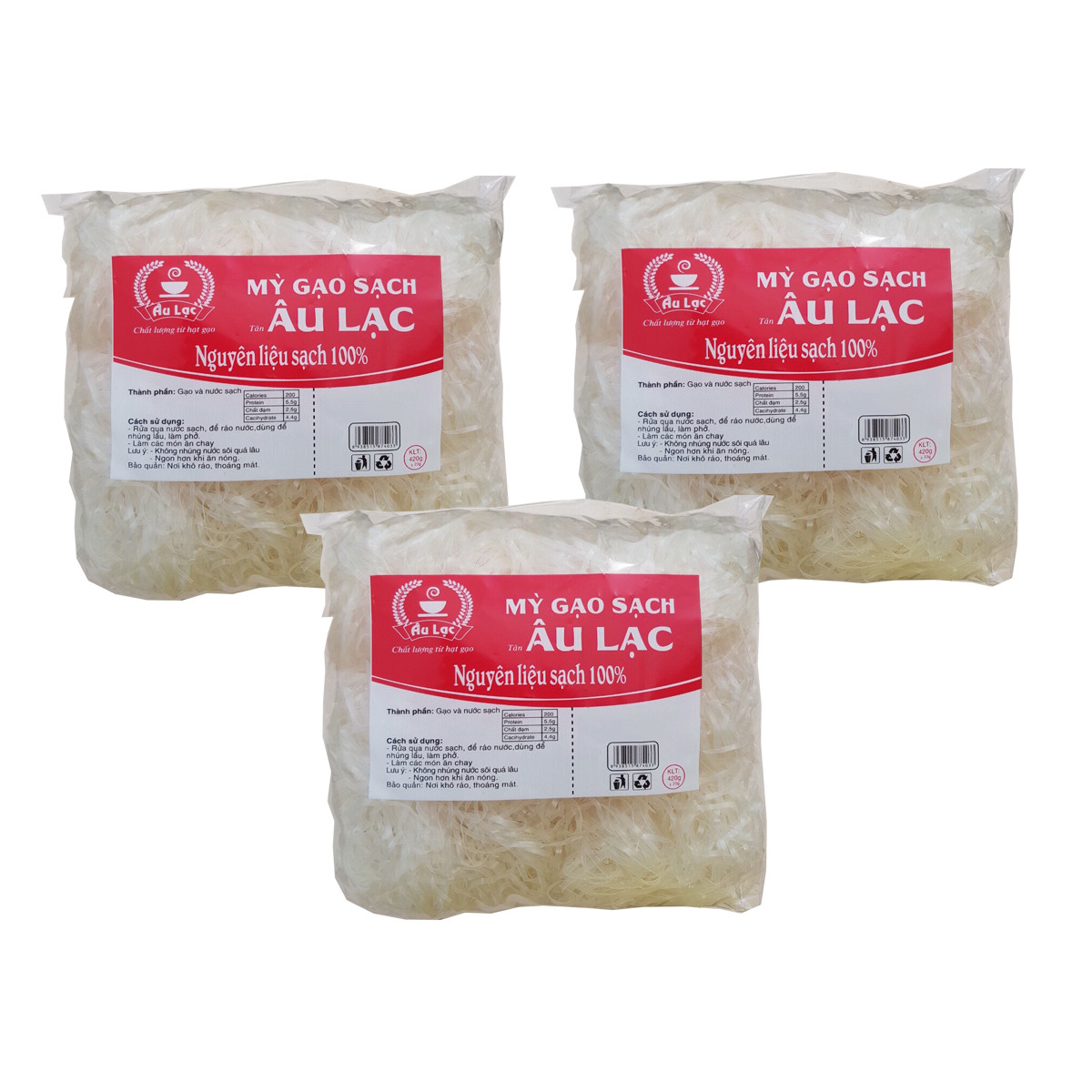 3 gói mỳ gạo Tân Âu Lạc (420g)