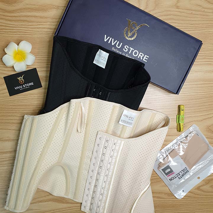 Đai Nịt Bụng Vita Latex "Thế Hệ Mới" Cao Cấp Che mỡ Lưng, Định Hình Eo - Kèm Thanh Hạ Size